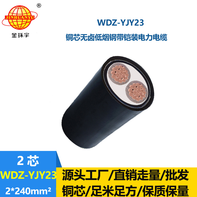 金環(huán)宇 低煙無鹵電纜 鋼帶鎧裝電纜WDZ-YJY23-2X240 電力電纜